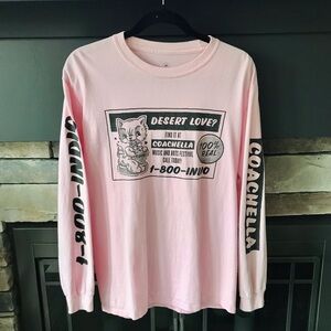 Coachella Desert Love Cat Graphic Long Sleeved Top, Size Medium